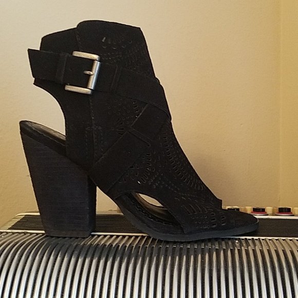 naughty monkey Shoes - NWT- NAUGHTY MONKEY BLACK SUEDE OPEN TOE BOOTIES